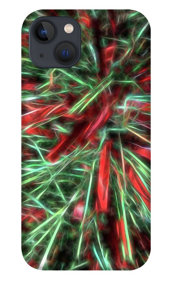 Red Green Christmas Garland Abstract - Phone Case