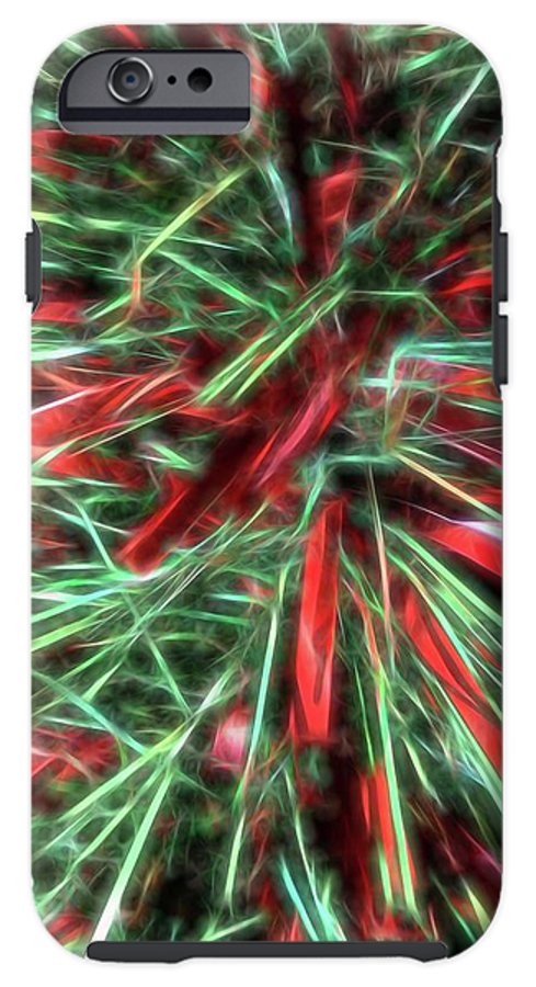 Red Green Christmas Garland Abstract - Phone Case