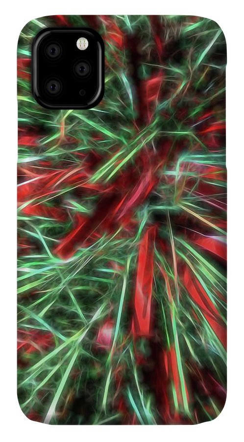 Red Green Christmas Garland Abstract - Phone Case