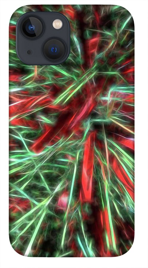 Red Green Christmas Garland Abstract - Phone Case