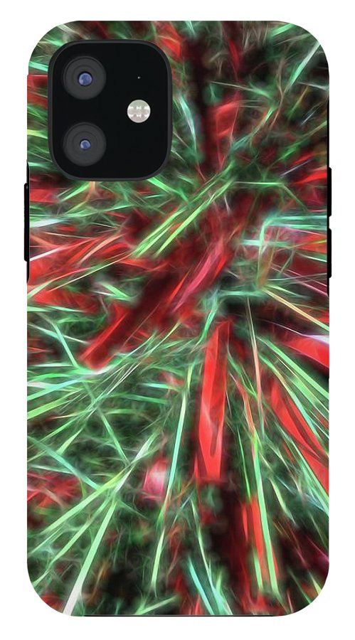 Red Green Christmas Garland Abstract - Phone Case
