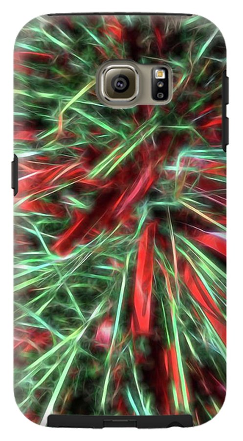Red Green Christmas Garland Abstract - Phone Case