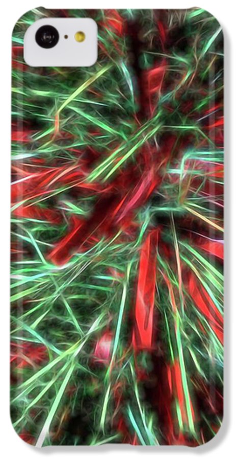 Red Green Christmas Garland Abstract - Phone Case