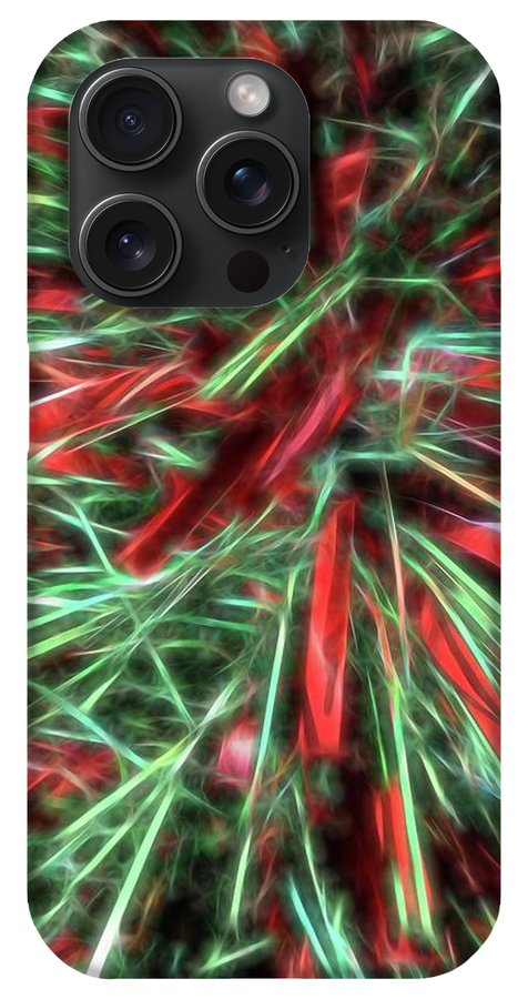 Red Green Christmas Garland Abstract - Phone Case