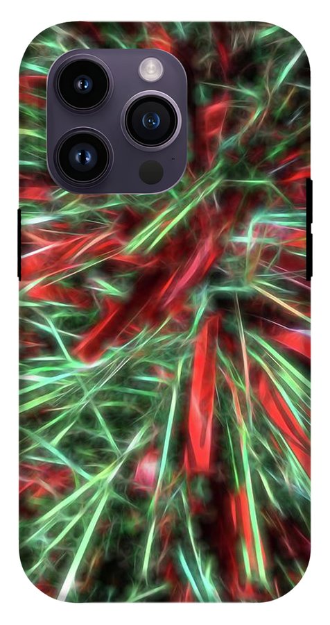 Red Green Christmas Garland Abstract - Phone Case