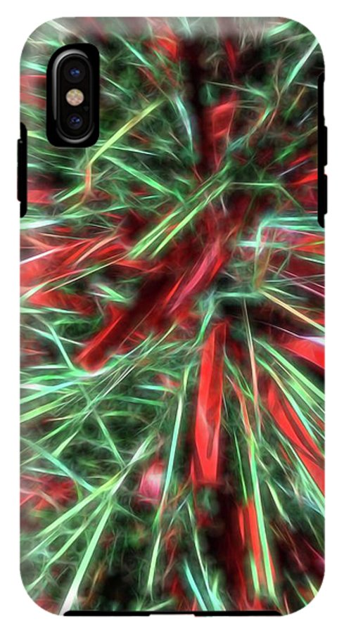 Red Green Christmas Garland Abstract - Phone Case