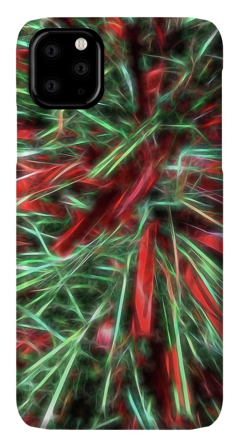 Red Green Christmas Garland Abstract - Phone Case