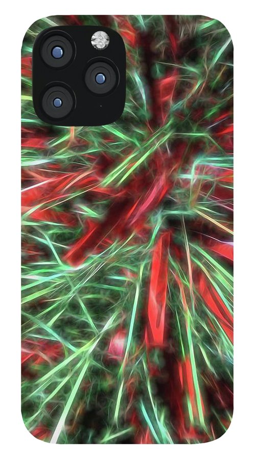 Red Green Christmas Garland Abstract - Phone Case