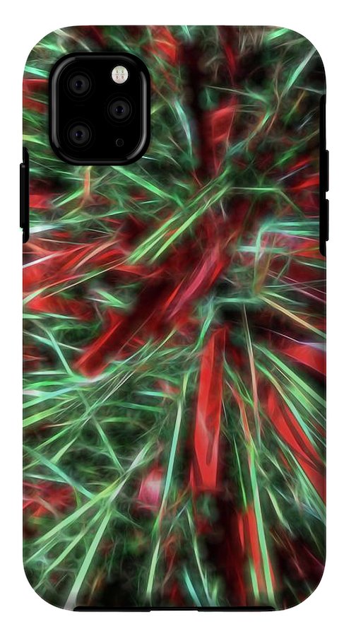 Red Green Christmas Garland Abstract - Phone Case