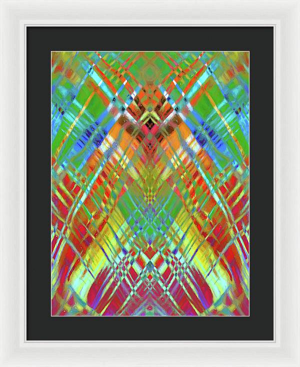 Red Green Freestyle Plaid - Framed Print