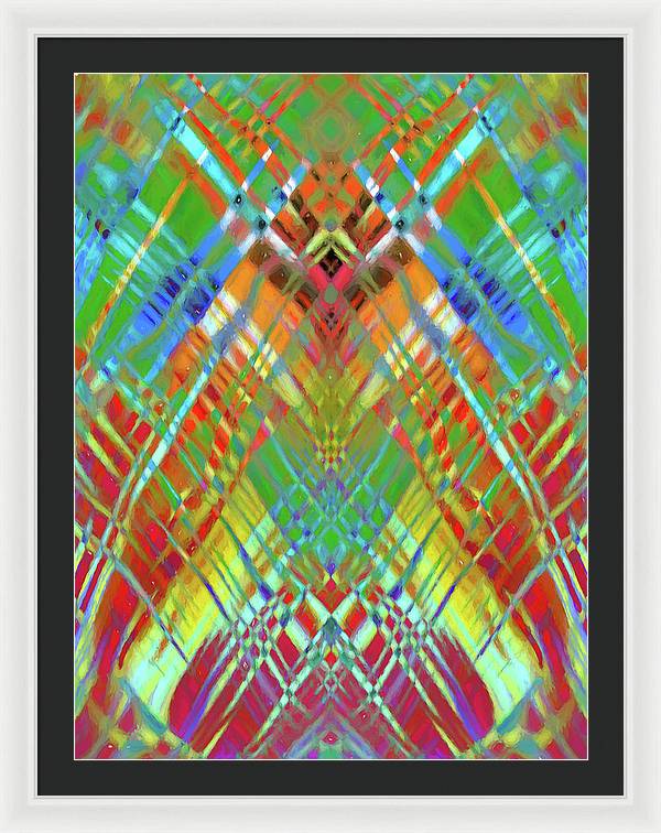 Red Green Freestyle Plaid - Framed Print
