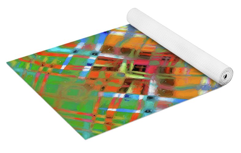 Red Green Freestyle Plaid - Yoga Mat