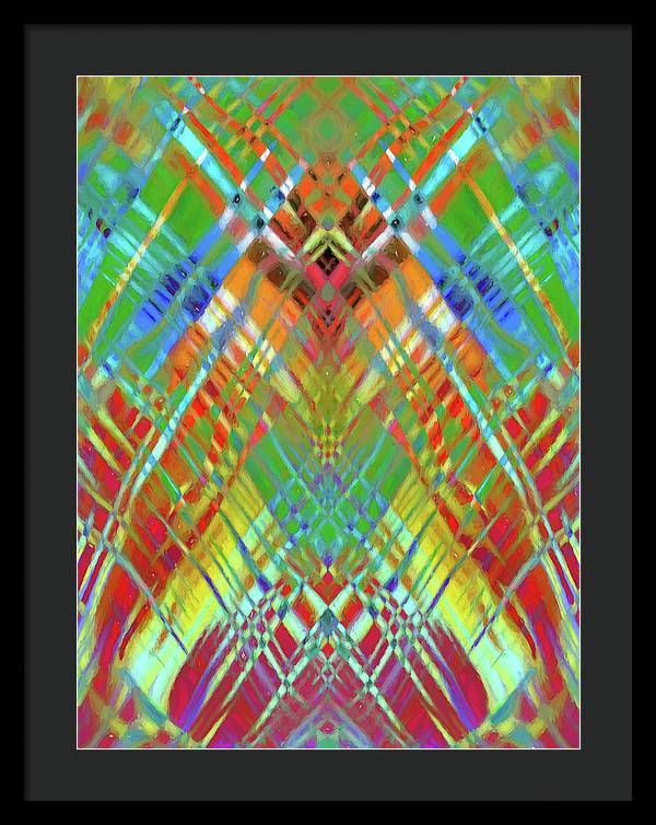 Red Green Freestyle Plaid - Framed Print