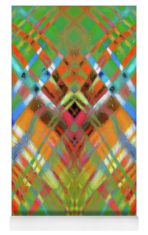 Red Green Freestyle Plaid - Yoga Mat