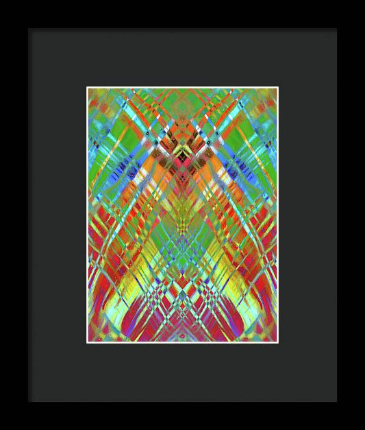 Red Green Freestyle Plaid - Framed Print