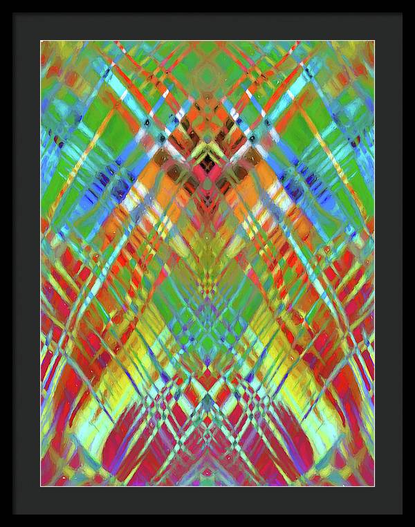 Red Green Freestyle Plaid - Framed Print
