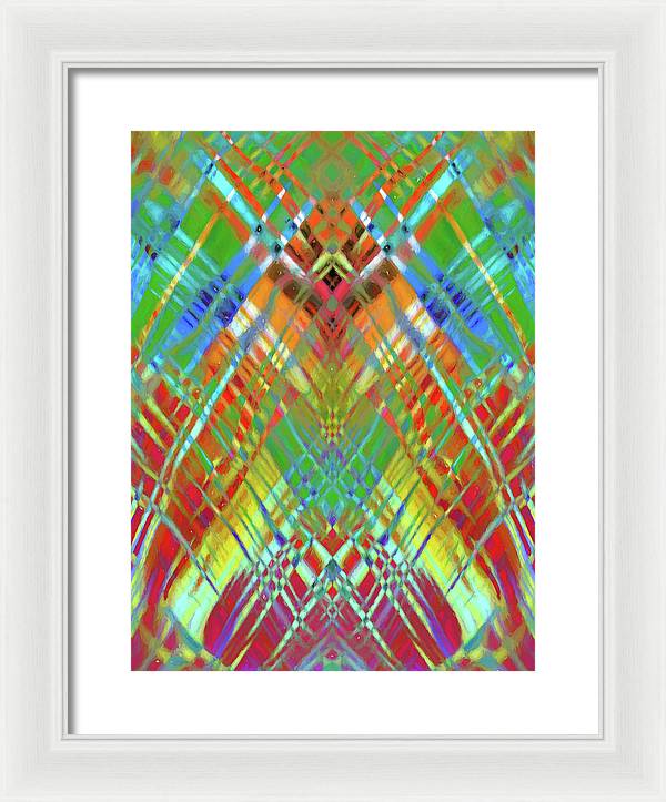 Red Green Freestyle Plaid - Framed Print
