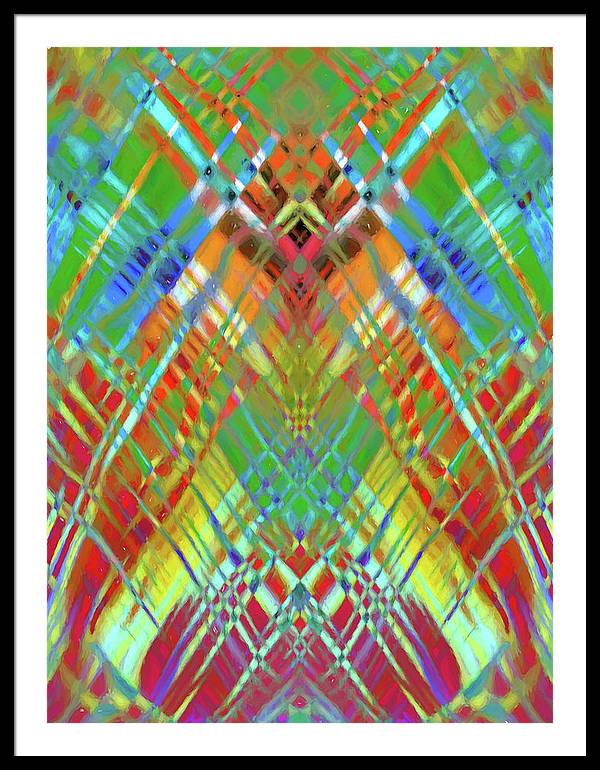 Red Green Freestyle Plaid - Framed Print