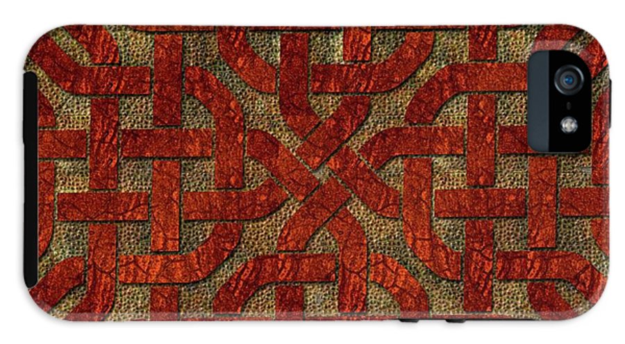 Red Leather Celtic Knot Square - Phone Case