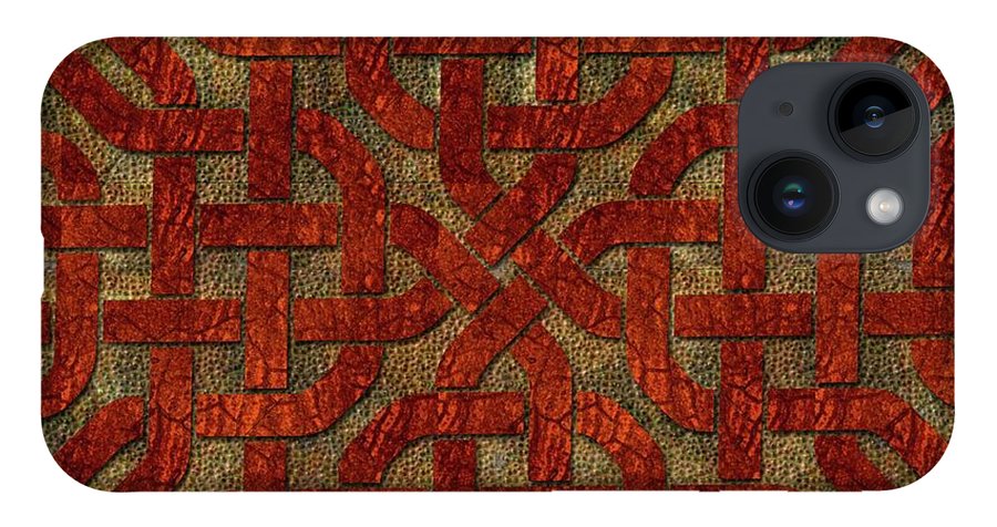 Red Leather Celtic Knot Square - Phone Case
