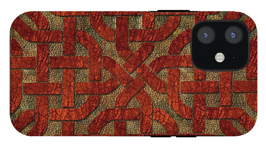 Red Leather Celtic Knot Square - Phone Case