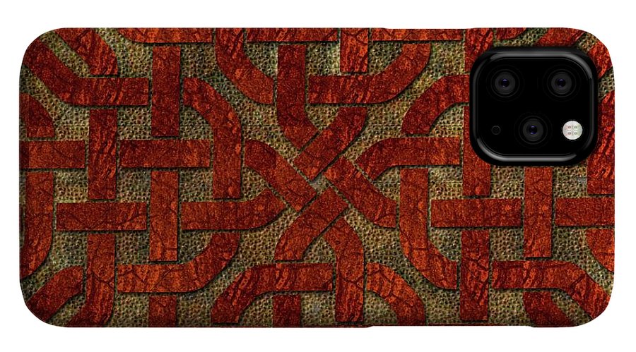 Red Leather Celtic Knot Square - Phone Case