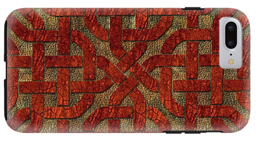 Red Leather Celtic Knot Square - Phone Case