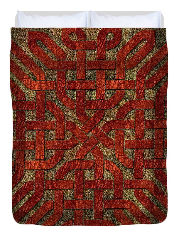 Red Leather Celtic Knot Square - Duvet Cover