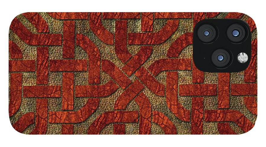 Red Leather Celtic Knot Square - Phone Case