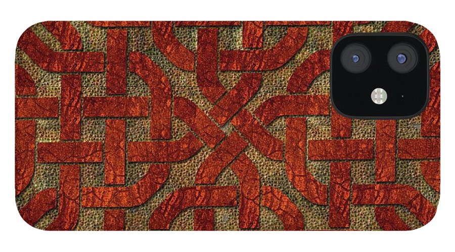 Red Leather Celtic Knot Square - Phone Case