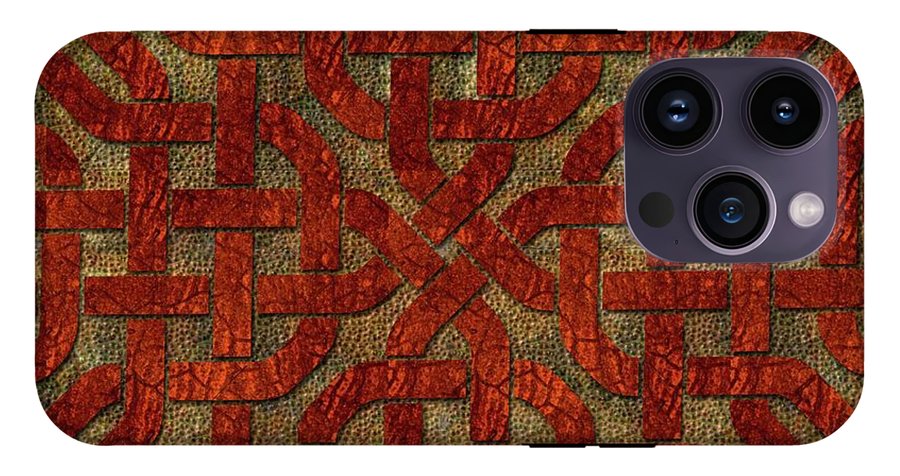 Red Leather Celtic Knot Square - Phone Case