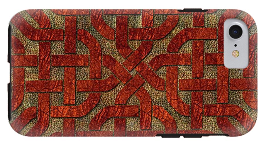 Red Leather Celtic Knot Square - Phone Case