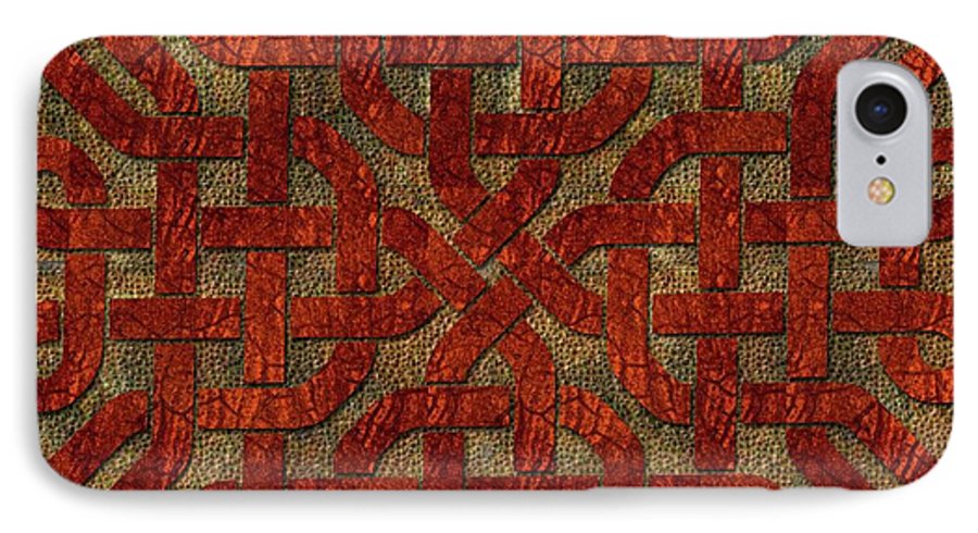 Red Leather Celtic Knot Square - Phone Case