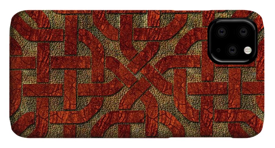 Red Leather Celtic Knot Square - Phone Case