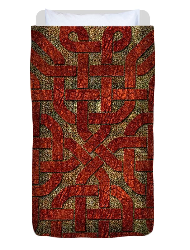 Red Leather Celtic Knot Square - Duvet Cover