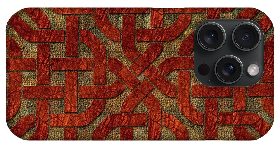 Red Leather Celtic Knot Square - Phone Case