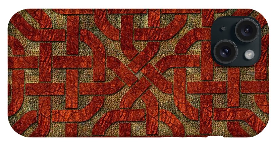 Red Leather Celtic Knot Square - Phone Case