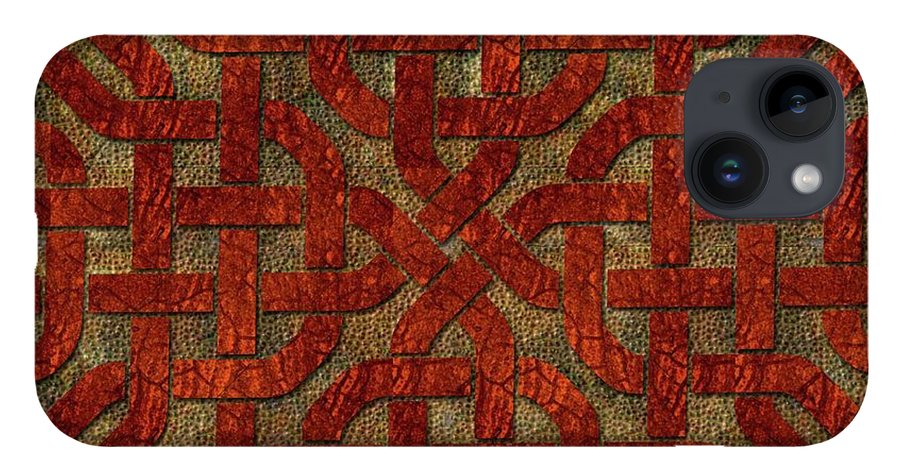 Red Leather Celtic Knot Square - Phone Case