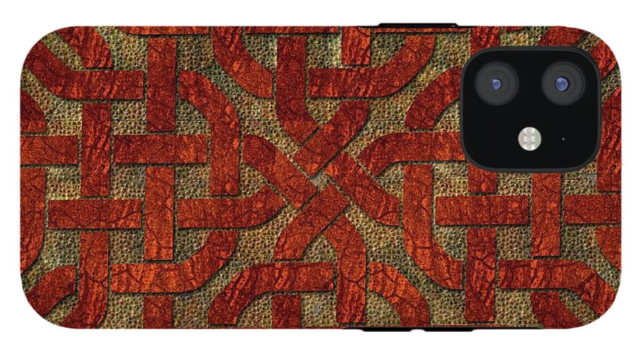 Red Leather Celtic Knot Square - Phone Case