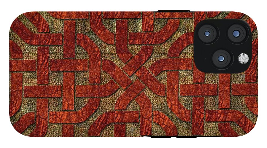 Red Leather Celtic Knot Square - Phone Case