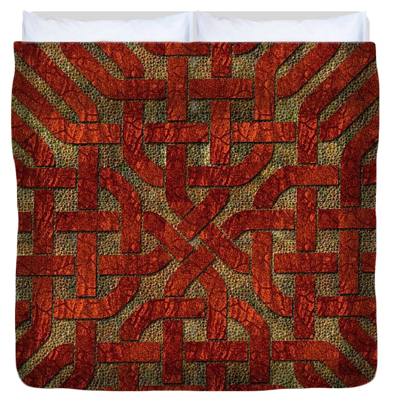 Red Leather Celtic Knot Square - Duvet Cover
