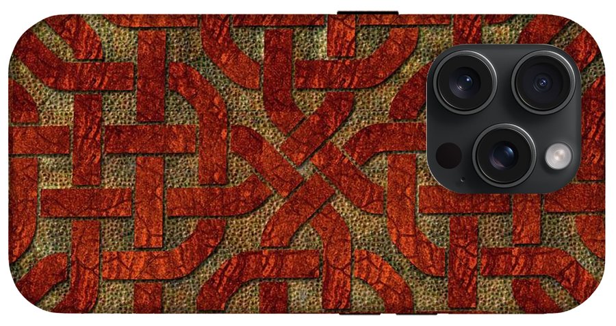 Red Leather Celtic Knot Square - Phone Case
