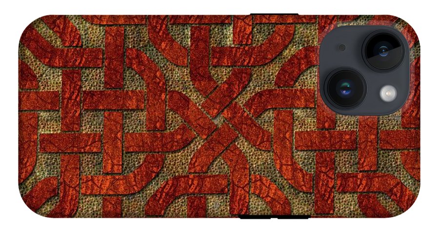 Red Leather Celtic Knot Square - Phone Case