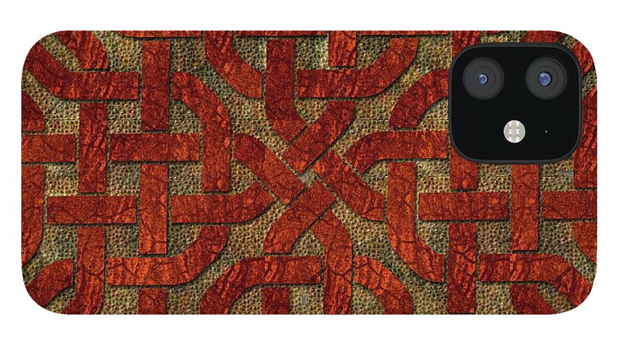Red Leather Celtic Knot Square - Phone Case