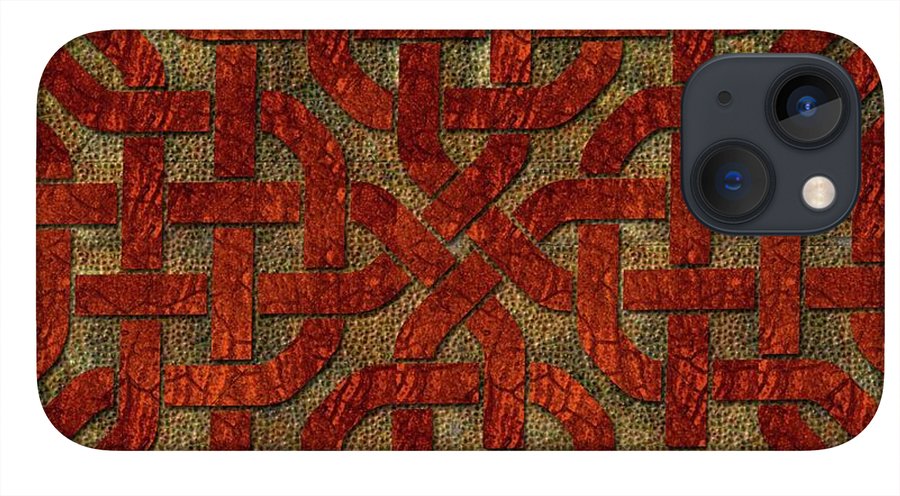 Red Leather Celtic Knot Square - Phone Case