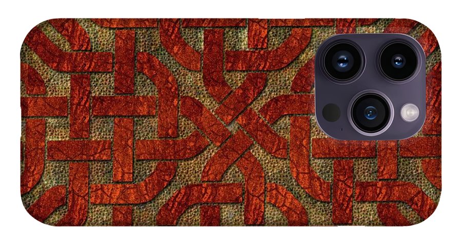 Red Leather Celtic Knot Square - Phone Case
