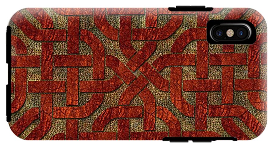 Red Leather Celtic Knot Square - Phone Case