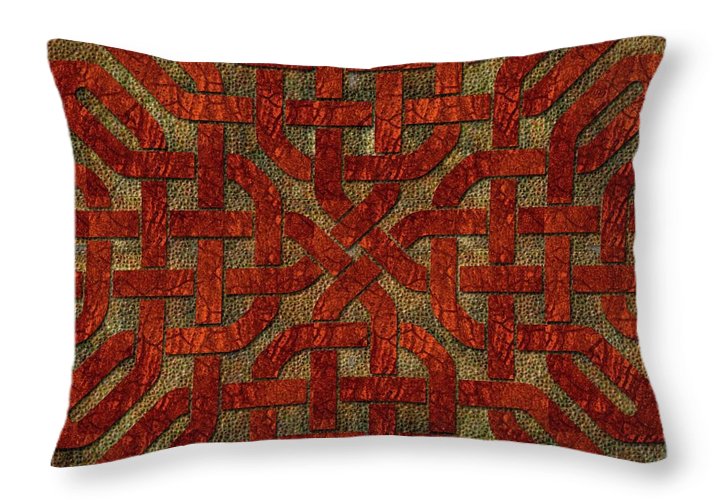 Red Leather Celtic Knot Square - Throw Pillow