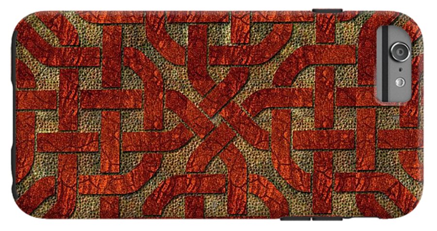 Red Leather Celtic Knot Square - Phone Case