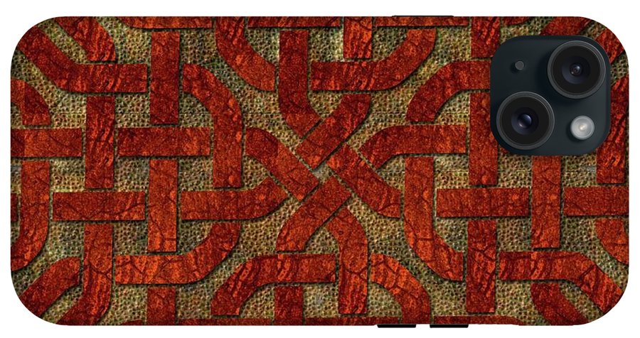 Red Leather Celtic Knot Square - Phone Case